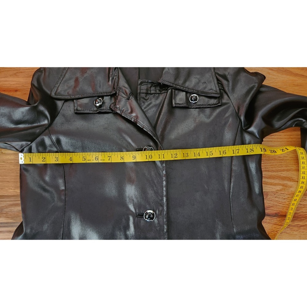 60s 70s Vintage Count Romi Black Trench Coat All Weather Traveler Size 8 Medium - Picture 16 of 16